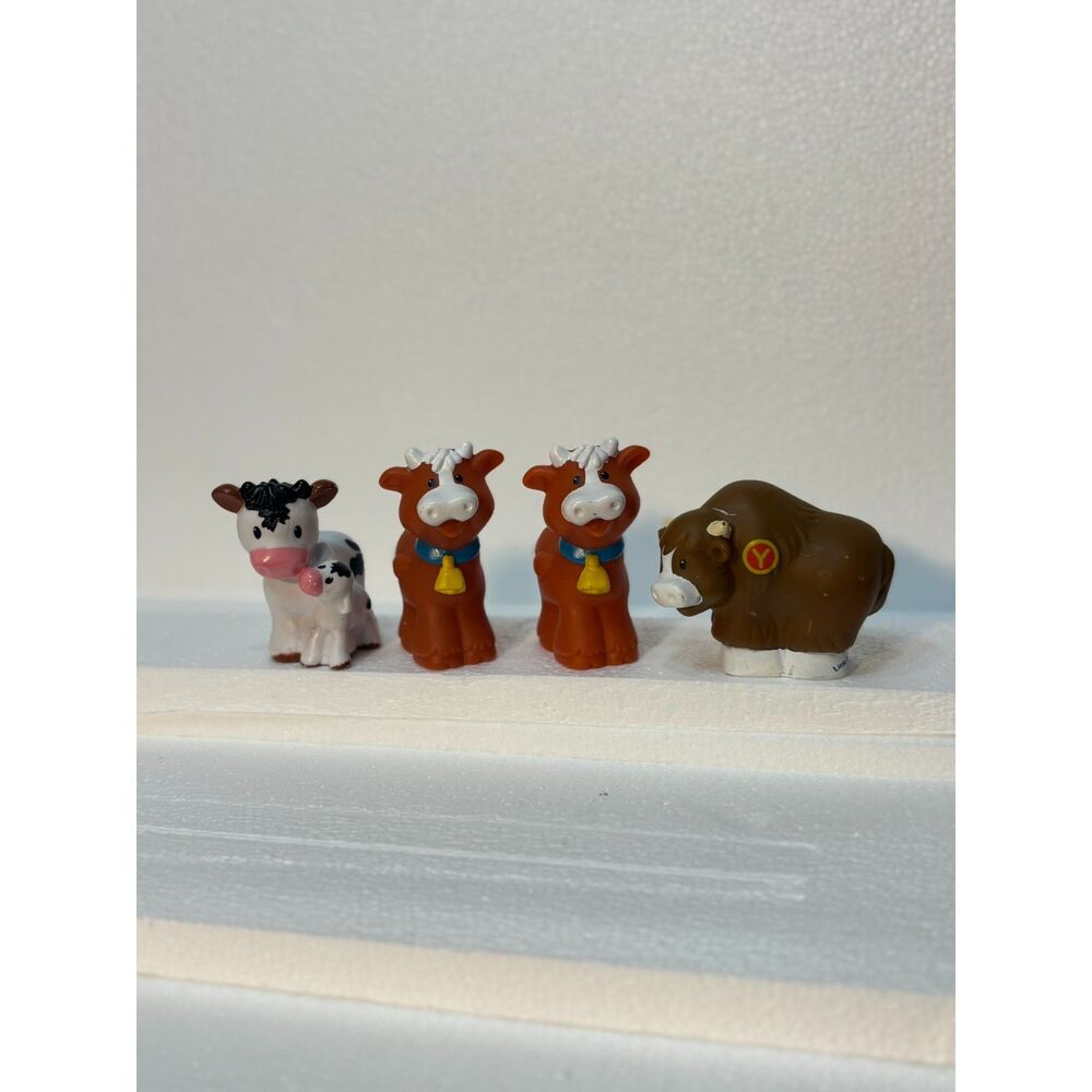 Fisher Price Little People Farm Cattle, Cow Lot Of 4